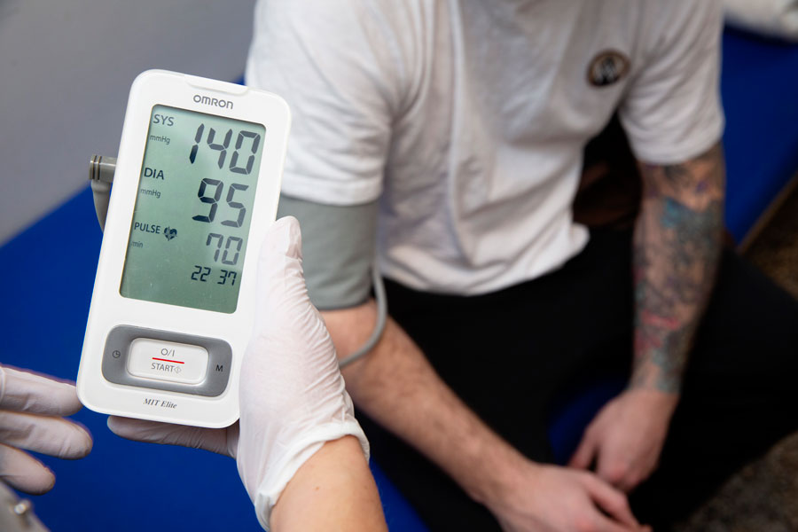 Danish inmate having a health check